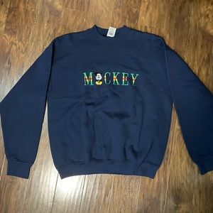Blue mickey mouse crewneck
